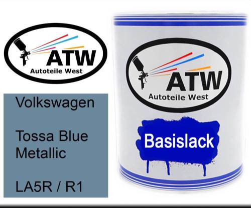 Volkswagen, Tossa Blue Metallic, LA5R / R1: 1L Lackdose, von ATW Autoteile West.